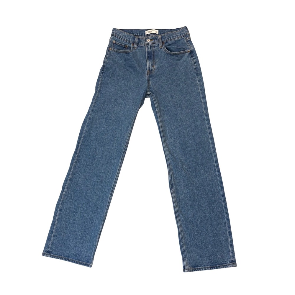 Abercrombie Fitch 90s Relaxed High Rise Jeans Medium Wash Blue Size 26‎ Timeless